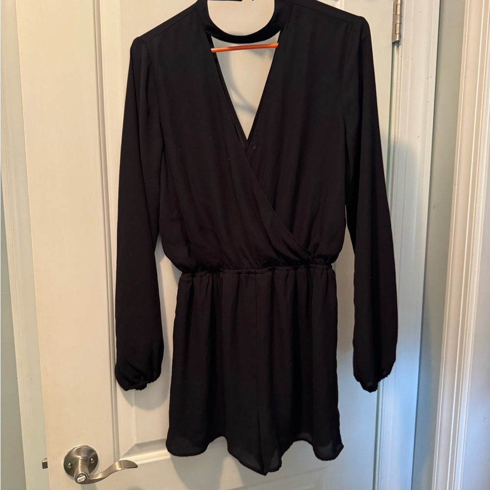 Guess Black Long Sleeve Romper